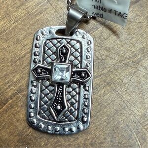 Silver Cross Pendant Necklace